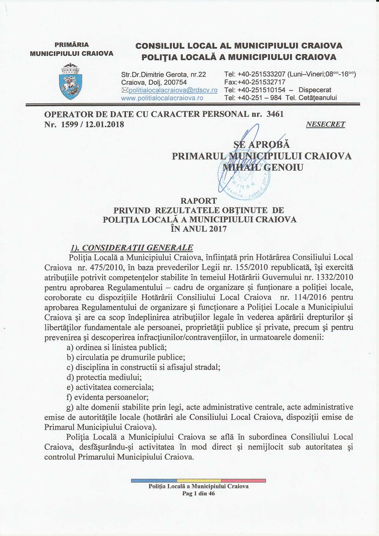 Raportul de activitate pe anul 2017